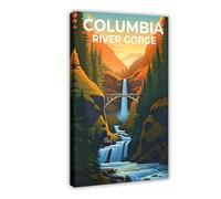 BFTIUTG Columbia River Gorge Travel Poster Canvas Poster Wall Art Decor Print Picture Paintings for Living Room Bedroom Decoration 12x18inch(30x45cm)