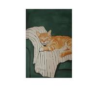 BFTIUTG Cozy Orange Tabby Cat Art Canvas Poster Wall Art Decor Print Picture Paintings for Living Room Bedroom Decoration 20x30inch(50x75cm)
