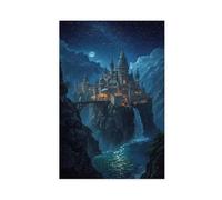 BFTIUTG Dark Fantasy Medieval Gothic Castle on A Hill Canvas Poster Bedroom Decor Landscape Office Room Decor Gift 24x36inch(60x90cm)