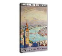 BFTIUTG England St Paul's Cathedral Big Ben Westminster Abbey Canvas Poster Wall Art Decor Print Picture Paintings for Living Room Bedroom Decoration 08x12inch(20x30cm)