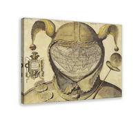 BFTIUTG Fool's Cap Vintage World Map Canvas Poster Bedroom Decor Landscape Office Room Decor Gift 08x12inch(20x30cm)