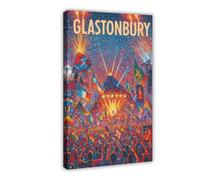 BFTIUTG Glastonbury Festival Travel Poster Canvas Poster Wall Art Decor Print Picture Paintings for Living Room Bedroom Decoration 20x30inch(50x75cm)