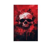 BFTIUTG Gothic Red Skull Oil Painting Art Canvas Poster Wall Art Decor Print Picture Paintings for Living Room Bedroom Decoration 20x30inch(50x75cm)
