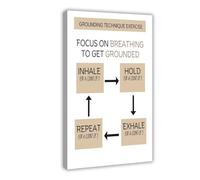 BFTIUTG Grounding Techniques- The Art of Breathing - Mindful Home Decor Canvas Poster Bedroom Decor Landscape Office Room Decor Gift 20x30inch(50x75cm)