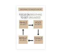 BFTIUTG Grounding Techniques- The Art of Breathing - Mindful Home Decor Canvas Poster Bedroom Decor Landscape Office Room Decor Gift 08x12inch(20x30cm)
