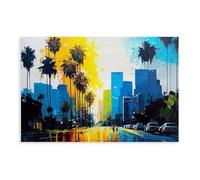 BFTIUTG Hollywood Landmark in Downtown Los Angeles, California Canvas Poster Wall Art Decor Print Picture Paintings for Living Room Bedroom Decoration 16x24inch(40x60cm)