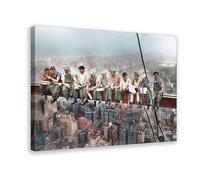 BFTIUTG Lunch Atop A Skyscraper Canvas Poster Bedroom Decor Landscape Office Room Decor Gift 08x12inch(20x30cm)