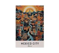 BFTIUTG Mexico City Travel Poster Canvas Poster Wall Art Decor Print Picture Paintings for Living Room Bedroom Decoration 24x36inch(60x90cm)