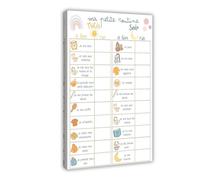 BFTIUTG Morning And Evening Routine Checklist for Children with ADHD Canvas Poster Wall Art Decor Print Picture Paintings for Living Room Bedroom Decoration 12x18inch(30x45cm)