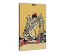 BFTIUTG Sword 7 - Tarot Card Art Poster Canvas Poster Wall Art Decor Print Picture Paintings for Living Room Bedroom Decoration 08x12inch(20x30cm)