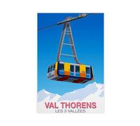 BFTIUTG Val Thorens Ski Resort Poster - Cime Caron Lift Canvas Poster Bedroom Decor Landscape Office Room Decor Gift 16x24inch(40x60cm)