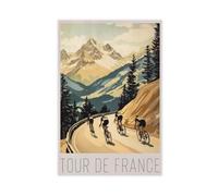 BFTIUTG Vintage Tour De France Bicycle Race Poster Canvas Poster Bedroom Decor Landscape Office Room Decor Gift 08x12inch(20x30cm)