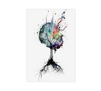 BFTIUTG Watercolor Brain Art - Abstract Human Brain Neurons Canvas Poster Wall Art Decor Print Picture Paintings for Living Room Bedroom Decoration 20x30inch(50x75cm)