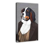 BFTIUTG Well-dressed Burmese Mountain Dog Animal Art Canvas Poster Wall Art Decor Print Picture Paintings for Living Room Bedroom Decoration 12x18inch(30x45cm)