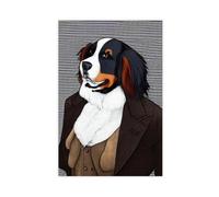 BFTIUTG Well-dressed Burmese Mountain Dog Animal Art Canvas Poster Wall Art Decor Print Picture Paintings for Living Room Bedroom Decoration 16x24inch(40x60cm)