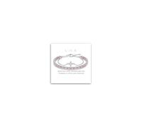 Bfuebur 18K White Gold/Silver Bracelet for Women, Double-layered Pink/Red String Bracelets, Flower Chain Bracelet for Women, Good Luck Birthday Gifts with Cards