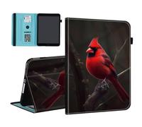 BFUKVOU Case for iPad Air 11 Inch M3/M2 (2025/2024), Air 5th/4th 10.9 Inch (2022/2020), Pro 11" 4th/3rd/2nd/1st,Card Slot PU Leather TPU Case Pen Holder Auto Wake Sleep,Red Cardinal Bird