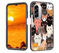 BFUKVOU for Galaxy A26 5G Case with Built in Kickstand,Shockproof/Dustproof/Drop Proof 3-Layer Military Grade Protective Cover for Samsung Galaxy A26 5G 6.7" 2025,Colorful Cats