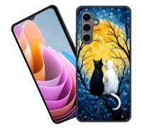 BFUKVOU for Galaxy S26 FE Case,Premium Soft Silicone Rubber Full-Body Protective Bumper Case for Samsung Galaxy S26 FE,Cat in Tree Full Moon