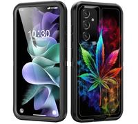 BFUKVOU for Galaxy S26 Plus Case with Built in Kickstand,Shockproof/Dustproof/Drop Proof 3-Layer Military Grade Protective Cover for Samsung Galaxy S26 Plus 6.7" 2026,Weed Leaf