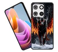BFUKVOU for Moto Edge 2026 Case,Premium Soft Silicone Rubber Full-Body Protective Bumper Case for Motorola Moto Edge 2026,Winged Wolf with Fiery Eyes