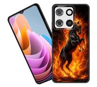 BFUKVOU for Moto Edge 2026 Case,Premium Soft Silicone Rubber Full-Body Protective Bumper Case for Motorola Moto Edge 2026,Fiery Black Horse