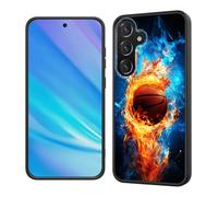 BFUKVOU Magnetic for Galaxy A16 5G Case, [Compatible with Magsafe] [Frosted Translucent] Shockproof Protective Phone Case for Samsung Galaxy A16 5G 6.7" 2024,Ice and Fire Basketball