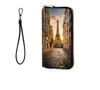 BFUKVOU RFID Blocking Women's Wristlet Purse, Paris Eiffel Tower Sunset-10-471, Wallet-A