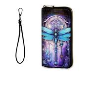 BFUKVOU Womens Wallet, RFID Wristlet Wallet for Women, Dragonfly Dream Catcher, Wallet-A