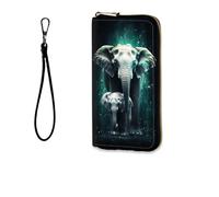 BFUKVOU Womens Wallet, RFID Wristlet Wallet for Women, Elephant Baby and Mom, Wallet-A