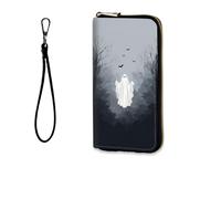 BFUKVOU Womens Wallet, RFID Wristlet Wallet for Women, Ghost in Misty Forest, Wallet-A