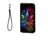BFUKVOU Womens Wallet, RFID Wristlet Wallet for Women, Weed Leaf, Wallet-A