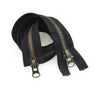 BFVAKBKYT Closed End Metal Zips, Zips 70-120cm Metal Zipper Double Slider Open End Two Way Zip for Coat Jacket Tent Repair Kits DIY Clothes Sewing Accessories(Black,120CM-8#)