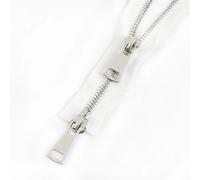 BFVAKBKYT Closed End Metal Zips, Zips Zipper Open End Single/Double Sliders Long Zipper Clothes Jacket Coat Zip DIY Sewing Accessories(White-Silver-Double,60cm)