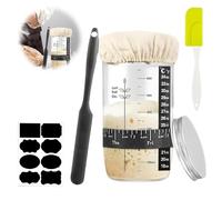 BFXMV Sourdough Starter Jar Kit Lid Set,24 Oz, 750ml Glass Round Jar, Sourdough Starter Kit with Jar,9PCS Sourdough Starter Jar Glass for Baking Sourdough Culture Bread Yeast