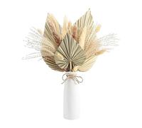 BFYDOAA 19pcs Dried Palm Leaves Nature Pampas Grass Autumn Boho Bunny Tails Reed Grass Bouquet for Fall,Wedding,Vase,Table Centerpieces