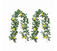 BFYDOAA 2pack Artificial Lemon Garland 5.5ft Faux Greenery Vine with Lemon,Indoor Outdoor Fruit Garland for Arches,Fireplaces,Ceilings,Swings,Mirrors