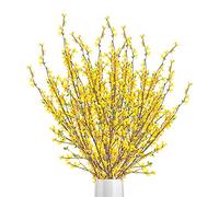 BFYDOAA 4PCS Artificial Forsythia Branches 39in Faux Yellow Winter Jasmine Flower Long Stems Spring Floral Arrangement for Tall/Floor Vase,Table Centerpiece (4pcs)