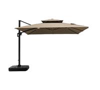 BFYDOAA 9.6Ft Square Canopy Replacement Double Top Umbrella Cloth Polyester Sun Shade Fabirc Cantilever Parasol Top Cover for Beach Garden Backyard Terrace(only cloth,no stand)