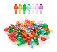 BFYDOAA Ceramic Christmas Tree Mini Bulbs 50Pcs Replacement Colorful Plastic Twist Bulbs Decorative Accessories for Vintage Ceramic Tree,DIY Craft(Colorful)