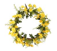 BFYDOAA Daisy Wreaths,Artificial Daisy Door Wreath,Artificial Spring And Summer Wreath for Front Door Window Wall Hanging