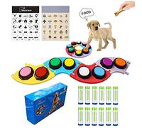 BFYDOAA Dog Talking Buttons Set - 8 colors Recordable Buttons, 4 Mats,Stickers and Batteries, Dog Command Buzzer for Pet Communicate and Training