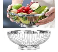 BFYDOAA Stainless Steel Wire Fruit Bowl Modern Countertop Fruit Basket Bowl for Hold Fruits,Vegetables,Snacks,Breads(22CM)