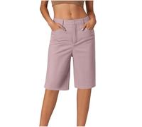 BFYSFBAIG Womens Chino Shorts with Straight Leg, Slim Shorts Women, High Stretch Trousers with Mid-Rise Waist, Five-Pocket Casual & Travel Pants (M)