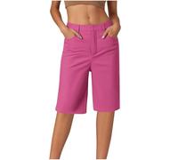 BFYSFBAIG Womens Chino Shorts with Straight Leg, Slim Shorts Women, High Stretch Trousers with Mid-Rise Waist, Five-Pocket Casual & Travel Pants (M)