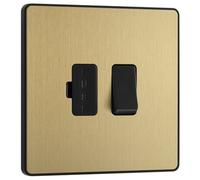 Bg 13A 1 Gang 2 Way Raised Slim Profile Switched Fused Connection Unit Satin Brass Effect