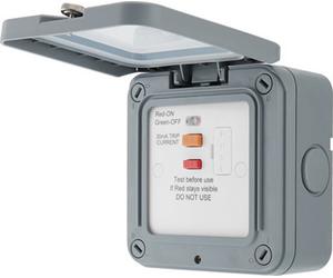 Bg 13A Grey Outdoor Weatherproof Fused Connection Unit With Rcd