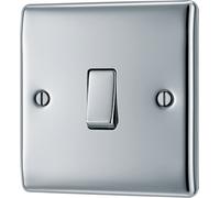 Bg 16A 2 Way 1 Gang Light Switch Gloss Chrome Effect