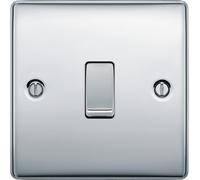 Bg 16A 2 Way 1 Gang Light Switch Gloss Chrome Effect