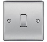 Bg 16A 2 Way 1 Gang Light Switch Matt Steel Effect